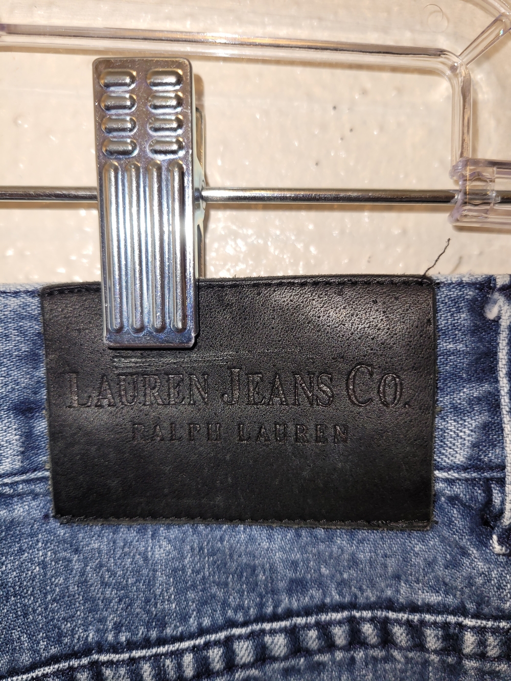 Lauren Jeans Co Ralph Lauren Denim Midi Skirt Raw Hem Blue Size 4 - Picture 8 of 8